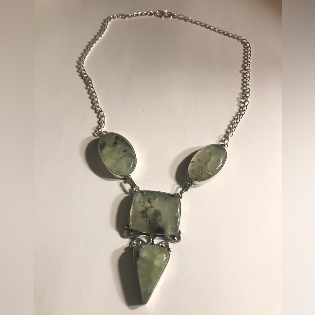 Prehnite 925 Sterling Silver Necklace 98$